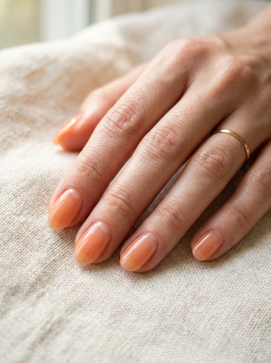 Peach Jelly Nails als Koreanische Nageldesigns Inspiration 2026
